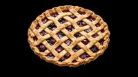 Homemade berry pie with golden lattice crust isolated on transparent background, ready for clipart, t-shirt design, print-on-demand products, stickers, and sublimation projects.