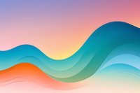 Vibrant abstract wave pattern in turquoise, coral and pink gradient colors creating fluid motion and dynamic curves against soft pastel background.