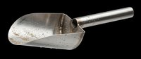 Metal scoop with handle isolated on transparent background, ready for clipart, print-on-demand products, t-shirt designs, stickers, and sublimation projects.