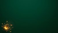 Burning sparkler with golden sparks on dark green background, isolated for holiday celebrations and festive design projects.