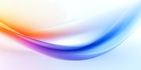 Smooth flowing curves in vibrant orange, purple and blue gradient colors on white background create dynamic abstract composition for modern design projects.
