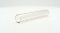 Clear glass test tube isolated on white background, ready for laboratory, scientific research, medical, educational, and design applications.