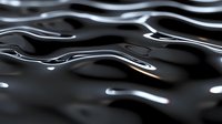 Sleek black liquid surface with rippling waves and reflective highlights creating a modern abstract background for luxury product presentations.