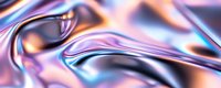 Abstract holographic liquid metal waves with iridescent rainbow reflections creating futuristic flowing surface for modern digital art and contemporary design projects.