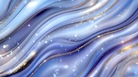 Abstract blue and purple fluid waves with golden glitter accents creating a luxurious flowing background for elegant design projects.