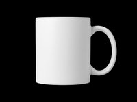 White ceramic coffee mug isolated on transparent background, ready for mockup, print on demand, sublimation, sticker, clipart, and T-shirt design use.
