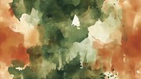 Abstract watercolor background in earthy green and terracotta tones with organic texture and fluid transitions, suitable for modern wall art and design projects.