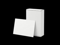 Blank white cardboard box with matching product packaging mockup isolated on transparent background, ready for branding, labeling, and print-on-demand design projects.
