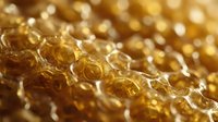 Golden honey bubbles with warm amber tones creating organic texture patterns for natural food photography and wellness design projects.
