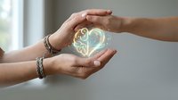 Hands holding glowing brain hologram, representing mental health, psychology, neuroscience, and cognitive wellness concepts for medical and educational use.