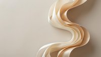 Flowing golden silk ribbon waves gracefully against neutral background creating elegant abstract motion for luxury design projects.