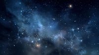 Stunning deep space nebula with bright stars and cosmic dust clouds in brilliant blue hues. Celestial astronomy background for science and universe themes.