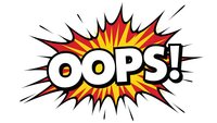 Comic book style OOPS exclamation with explosive burst effect on white background for graphic design projects and social media content.
