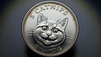 Commemorative silver coin featuring adorable kitten face with whiskers and pointed ears, collectible currency design for numismatic enthusiasts and cat lovers.