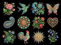 Vintage floral and botanical design elements isolated on transparent background. Ready for t-shirt designs, clipart, stickers, sublimation, print-on-demand products and digital crafts.