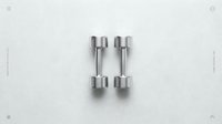 Pair of chrome dumbbells on white background, isolated fitness equipment for gym training, strength workout, and exercise design projects.