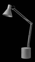 Gray adjustable architect desk lamp isolated on transparent background, ready for T-shirts, stickers, clipart, print on demand, and sublimation design use.