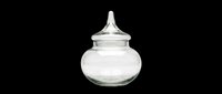 Glass candy jar with lid isolated on transparent background, ready for T-shirt, sticker, clipart, print on demand, and sublimation design use.
