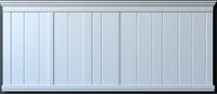 White metal shipping container with vertical ribbed pattern on light background, isolated freight cargo unit for logistics and transportation industry use.