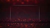 Abstract red bokeh background with empty frame for text overlay and sparkling light effects creating elegant presentation template.