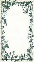 Green botanical vine and leaf border frame on white background, decorative floral design element for invitations, cards and nature-themed layouts.