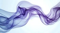 Abstract flowing purple and blue smoke waves on white background creating elegant curved motion patterns for modern design projects.