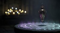 Mystical lantern casting magical glowing circles on dark surface with warm bokeh lights creating enchanting atmosphere for fantasy storytelling projects.