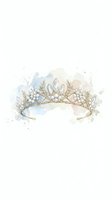 Elegant golden tiara with pearls and floral motifs on watercolor background for wedding, princess, and luxury design projects.