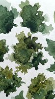 Abstract watercolor green paint blots on white paper creating organic flowing shapes for artistic backgrounds and creative design projects.