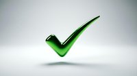 Green checkmark symbol isolated on white background, representing approval, success, validation, and quality assurance for business and design projects.