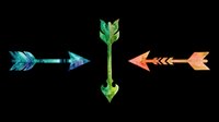 Watercolor arrows pointing in four directions with teal, blue, green, and orange hues. Isolated on transparent background, ready for t-shirt designs, clipart, stickers, and print-on-demand projects.