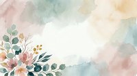 Watercolor floral arrangement with soft pastel tones, featuring pink and peach blooms with green foliage on white background, suitable for wedding invitations and greeting cards.