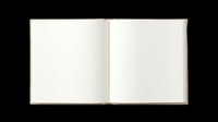 Open blank book with beige cover and empty white pages, isolated on transparent background. Ready for clipart, print-on-demand, t-shirt design, sublimation, and sticker applications.