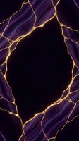 Purple marble stone texture with golden veins forming elegant frame border on black background for luxury design projects.