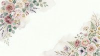 Watercolor floral arrangements with roses, peonies, and lavender in soft pink and purple tones on cream background. Ideal for wedding invitations, greeting cards, and stationery designs.