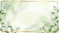 Watercolor botanical frame with green leaves and delicate branches on soft textured background for wedding invitations, greeting cards and stationery designs.