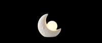 Crescent moon night light with soft glow, isolated on transparent background. Ready for t-shirt designs, clipart, stickers, print-on-demand products, and sublimation projects.