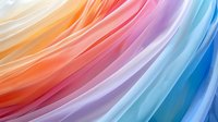 Smooth flowing waves of vibrant colors blend from warm orange and coral tones through soft purple to cool blue creating dynamic abstract background pattern.