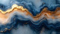 Abstract fluid art background with navy blue and gold marble texture, flowing waves and natural luxury pattern for modern wall decor and design projects.