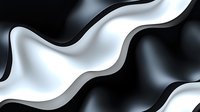 Elegant monochrome wave pattern with smooth flowing curves creates dynamic contrast between black and white surfaces, suitable for luxury design backgrounds.