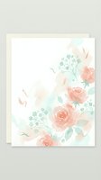Watercolor floral card with soft pink roses and green eucalyptus branches on white background for wedding invitations and romantic stationery designs.
