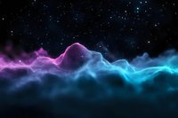 Abstract cosmic energy waves in vibrant purple and blue colors flowing against starry space background for digital art and futuristic design projects.