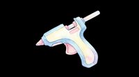 Watercolor glue gun in soft pastel colors, isolated on transparent background. Great for craft-themed clipart, stickers, t-shirt design, print on demand, and sublimation projects.