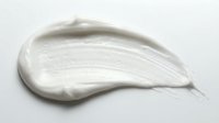 Creamy white cosmetic product swatch isolated on white background, suitable for skincare, moisturizer, lotion, and beauty packaging design mockups.