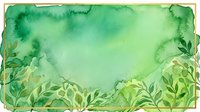 Watercolor green botanical frame with foliage border and copy space, suitable for spring designs, invitations, and eco-friendly branding projects.