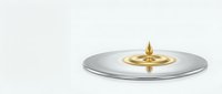 Metallic silver plate with golden teardrop finial on white background, isolated design element for luxury branding, product mockups, and premium graphic compositions.
