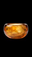 Amber glass bowl with swirling golden tones, isolated on transparent background, ready for product design, print on demand, stickers, and clipart use.