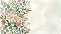 Watercolor floral arrangement with roses, greenery and botanical elements on soft neutral background, suitable for wedding invitations, greeting cards and design projects.