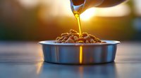 Golden honey drips onto crunchy walnuts in metal bowl against sunset background, creating warm glowing effect and highlighting natural food photography.