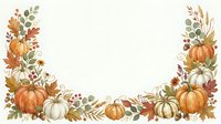 Autumn harvest border with pumpkins, gourds, and fall foliage on transparent background. Ready for seasonal designs, invitations, and marketing materials.